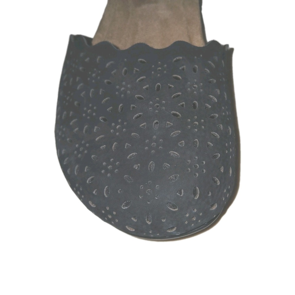 Earth Origins Brynn Women Sandals 10M Black Suede Perforated Leather Comfort - Picture 7 of 11